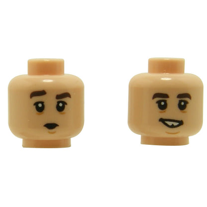 Minifigure, Head Dual Sided , Smile with Tooth Gap / Pucker Pattern