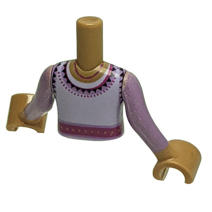 Mini Doll Torso - Lavender Top with Unique Patterns