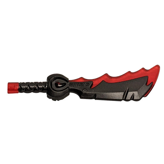 Minifigure, Weapon Sword with Molded Trans-Red Pommel, Jewel in Hilt, and Trailing Edge Pattern