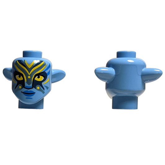 Minifigure, Head, Modified Alien Na'vi with war pait