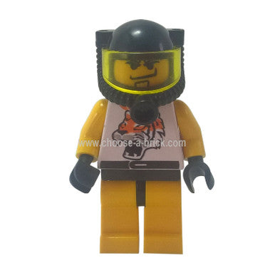 Race - Yellow, Chip Tiger Pattern, Underwater Black Helmet