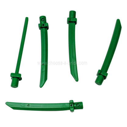 Minifigure, Weapon Sword Blade with Bar, Square Crossguard bright green