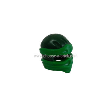 Dark Green Minifigure, Headgear Ninjago Wrap Type 2 with Green Wraps and Knot Pattern