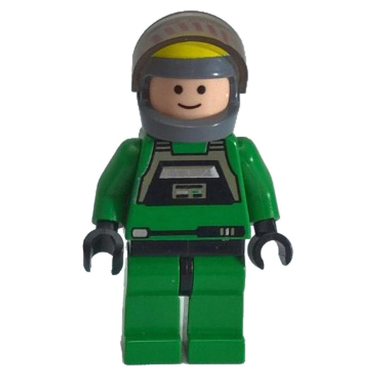 Rebel Pilot A-wing - Light Nougat Head, Trans-Black Visor, Green Jumpsuit