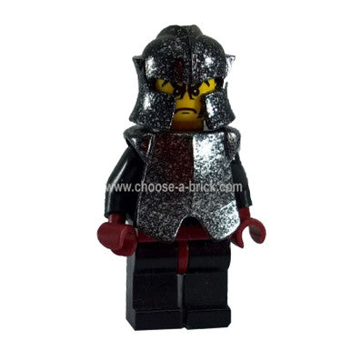 Knights Kingdom II - Schattenritter, gesprenkelte Schwarz-Silber-Rüstung und Helm - Lego Minifigur 