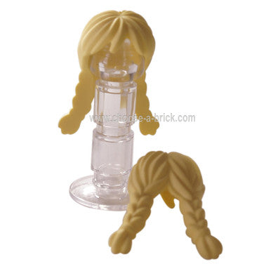 Bright Light Yellow Minifigure, Hair Female Long with Braided Pigtails