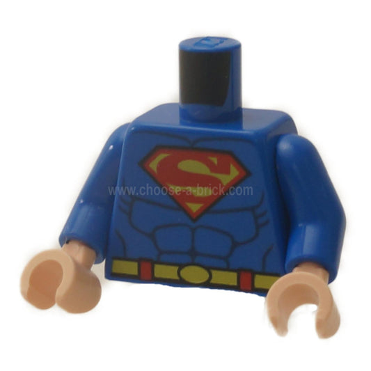 Blue Torso Shirt with Muscles, Belt and Red and Yellow Superman 'S' Logo Pattern - Blue Arms - Light Nougat Hands