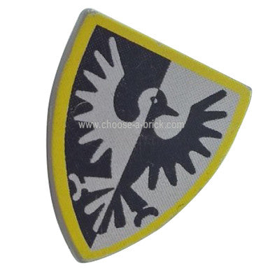 Shield Triangular with Black Falcon and Yellow Border Pattern