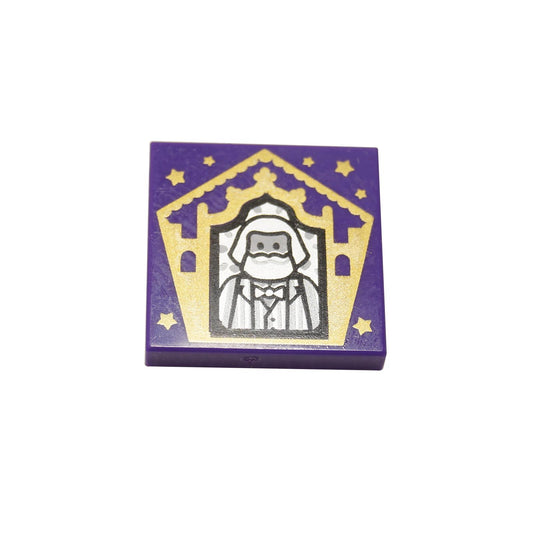 Tile 2 x 2 with Groove with Chocolate Frog Card Bertie Bott Pattern