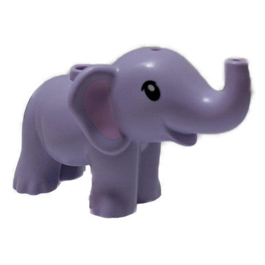 Lavender Elephant, Friends, Baby with Bright Pink Ears Pattern