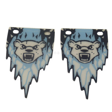 Drapeau en plastique 5 x 8,5 avec motif de la tribu des ours de glace Chima 