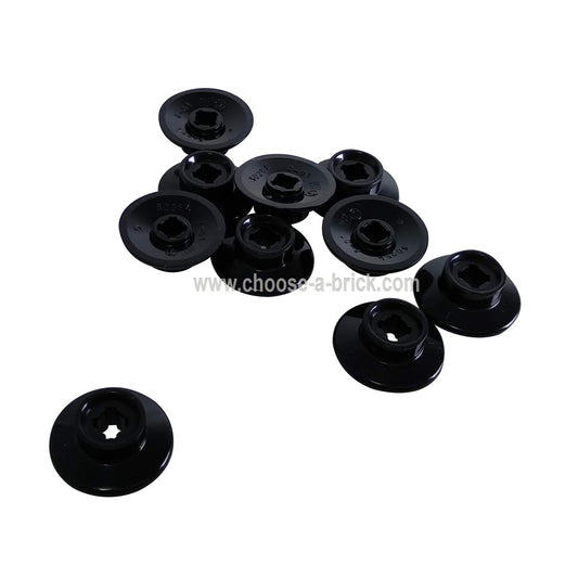 Train Wheel Small, Hole Notched for Wheels Holder Pin black