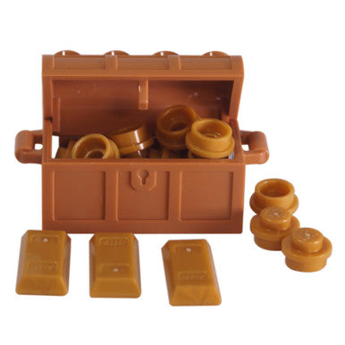 1 LEGO Treasure Chest with 10 gold pieces - 3 gold bars