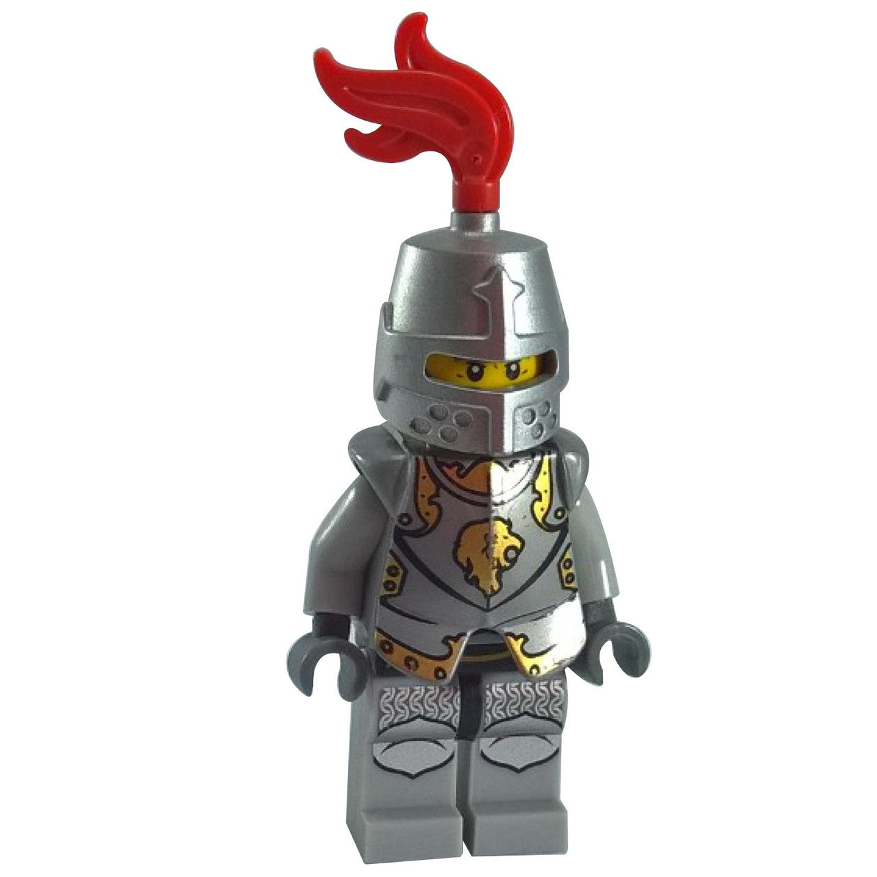 Kingdoms - Lion Knight Armor with Lion Head and Belt, Helmet Closed, Gray Beard