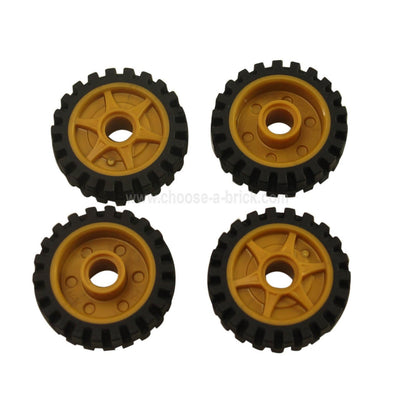 Wheel 24 x 7 with Shallow Spokes with Fixed Black Rubber Tire