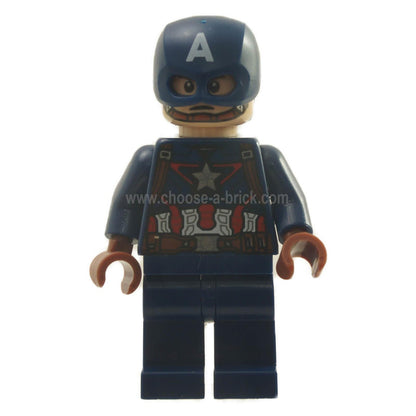 Captain America - Dark Blue Suit, Reddish Brown Hands, Helmet