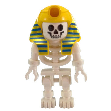 Skeleton with Standard Skull, Yellow Mummy Headdress with Pattern