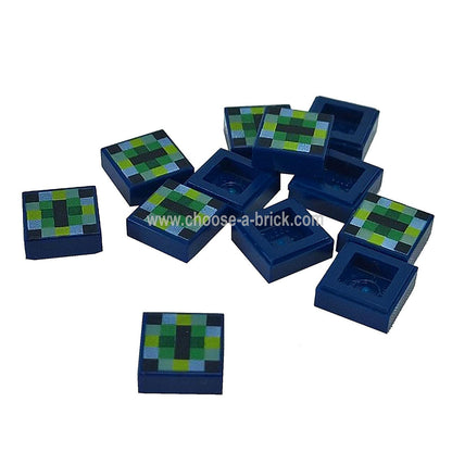 Dark Blue Tile 1 x 1 with Pixelated Pattern Minecraft - Eye of Ender Pattern - LEGO Parts and Pieces