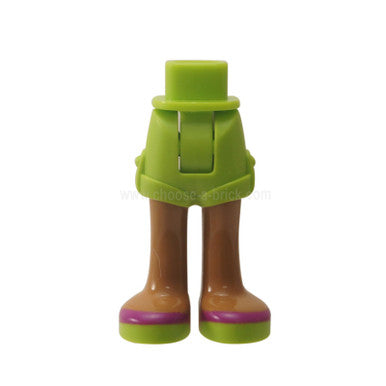 Lime Mini Doll Hips and Shorts, Medium Nougat Legs and Magenta Stripe on Lime Sandals Pattern