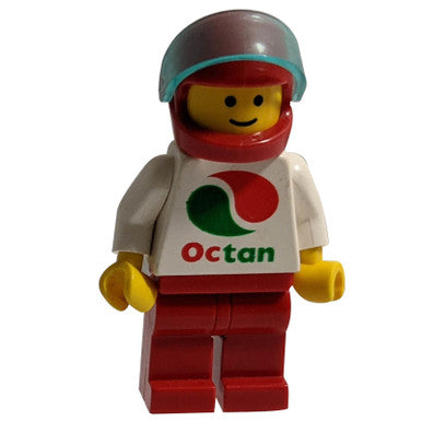 Octan - Weißes Logo, rote Beine, roter Helm, Trans-Light Blue Visier 