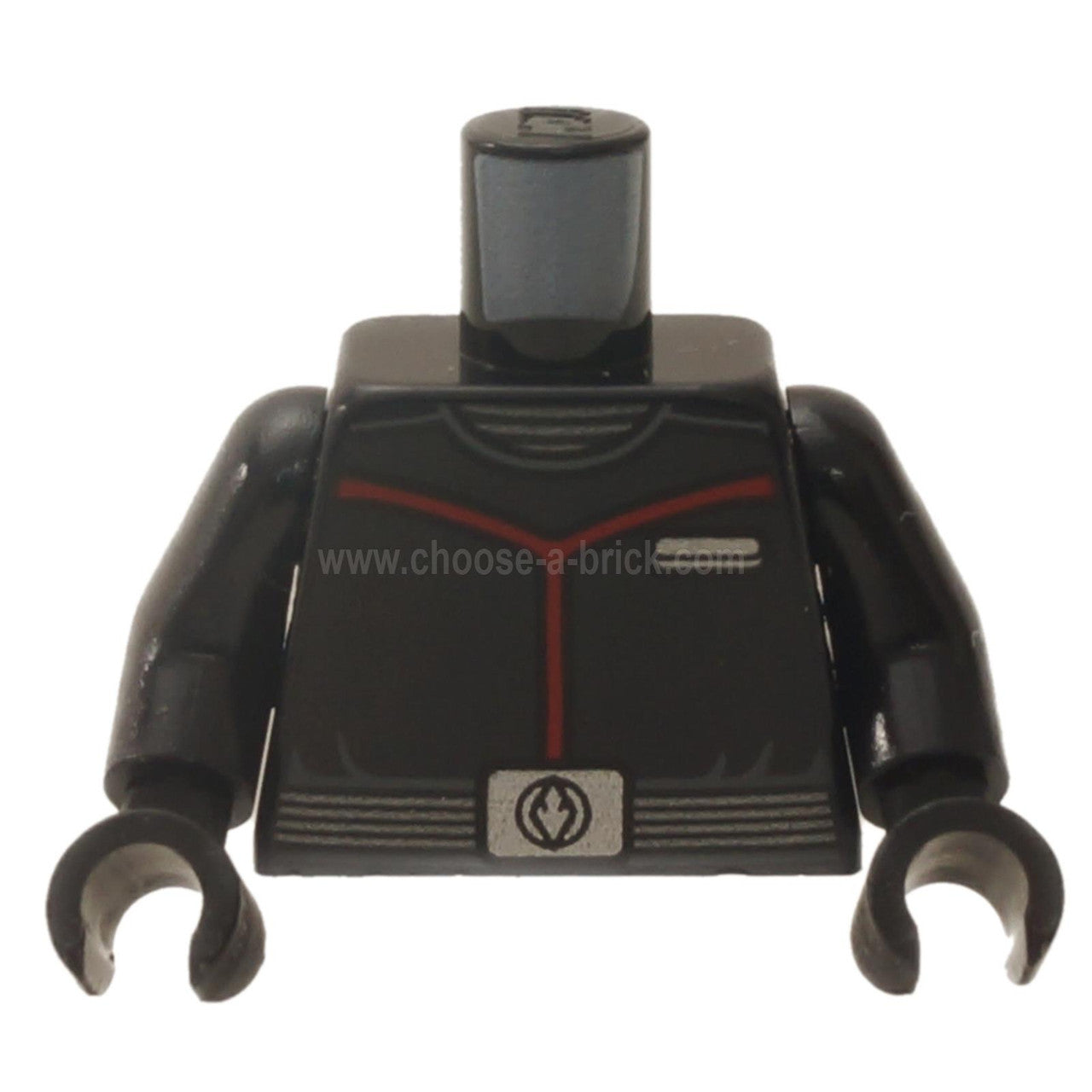 Black Torso SW Sith Fleet Officer Pattern - Black Arms - Black Hands