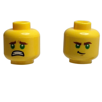 Minifigure Head with Dual Expressions