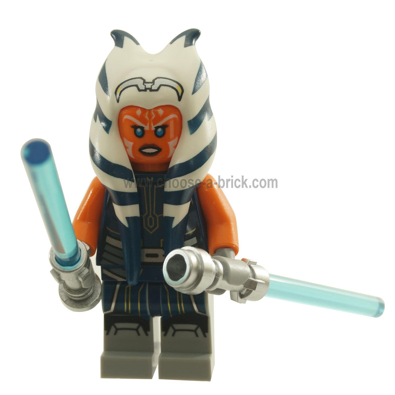 LEGO Minifigure - Ahsoka Tano Adult - Dark Blue Jumpsuit with weapon