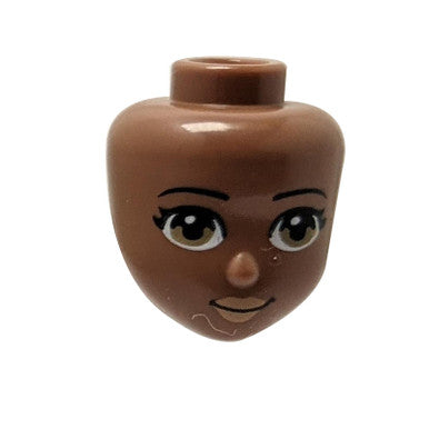 Mini Doll, Head Friends with Black Eyebrows, Dark Tan Eyes, Light Nougat Lips, and Closed Mouth Pattern