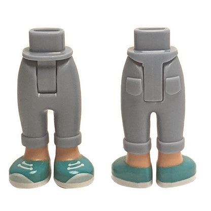 Mini Doll Hips and Trousers with Molded Feet and Printed Shoes