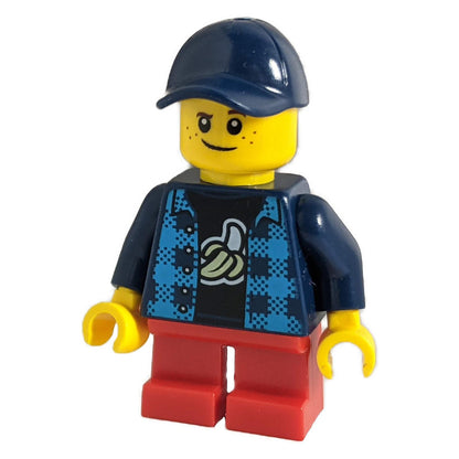 Boy with Crooked Dark Blue Cap