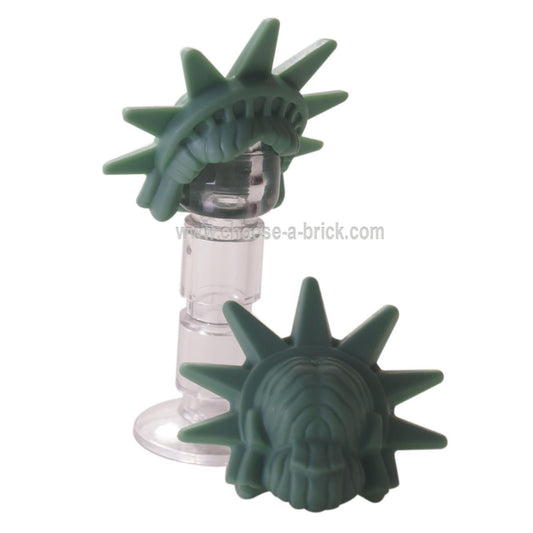 and Green Minifigure, Hair Female with Spiked Tiara (Lady Liberty)